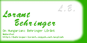 lorant behringer business card